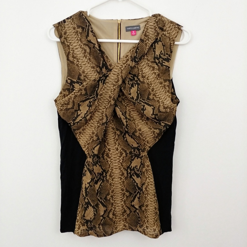 Vince Camuto Sleeveless Snakeskin Blouse
